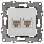 Розетка двойная Ethernet RJ-45 без рамки Эра Эра 12 12-3108-02, фото 2