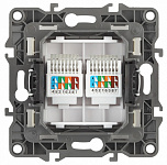 Розетка двойная Ethernet RJ-45 без рамки Эра Эра 12 12-3108-15, фото 3