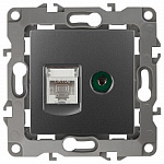 ТВ-розетка и розетка Ethernet RJ-45 без рамки Эра Эра 12 12-3110-12, фото 1