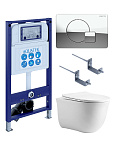 SET AQUATEK КЛАССИК cm-067 4в1 (рама AQUATEK INS-0000025 +крепление KKI-0000002 +кнопка KDI-0000067 +унитаз AQ1112-00 +тонкое сиденье с механиз), фото 1