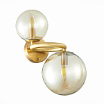 SL1162.301.02 Светильник настенный ST-Luce Латунь/Коньячный E14 2*40W ГОРИЦИЯ, фото 2