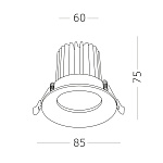 ST703.548.10 Св-к встр. Белый LED 1*10W 4000K 900Lm Ra>90 38° IP20 D85xH75 170-240V Встраиваемые светильники, фото 4