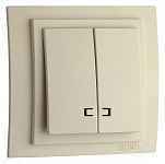 Выключатель двухклавишный с подсветкой без рамки Mono Electric Despina / Larissa 500-001725-103, фото 2