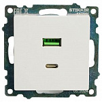 Розетка 2хUSB type A и C без рамки Stekker Катрин 50051