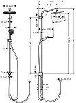 27289000 HG Crometta Е 240 1jet Showerpipe Reno Ecosmart душевая система, фото 3