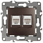 Розетка двойная Ethernet RJ-45 без рамки Эра Эра 12 12-3108-13, фото 2