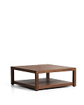 Приставной столик Norani из массива акации с отделкой шпоном акации, 90 x 90 см, фото 2