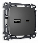 Розетка 2хUSB type A и C без рамки Ambrella Volt OMEGA MO661010