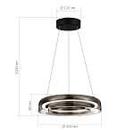 SL6019.323.01 Светильник подвесной ST-Luce Черный/Дымчатый, Белый LED 1*18W 3000K ФОРЕЙ, фото 4