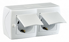 Блок с розетками влагозащищенными с заземлением и крышкой Mono Electric Octans IP20 104-010101-184, фото 2
