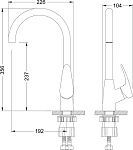 LM0405C "LINARA" Смеситель Смесители для кухни с высоким поворотным изливом, хром, фото 3