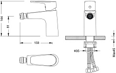 AQ1118MB БЕТТА смеситель для биде, матовый черный, фото 3
