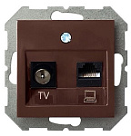 ТВ-розетка и розетка Ethernet RJ-45 без рамки LIREGUS EPSILON 28-143, фото 2