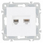 Розетка двойная RJ-11 и Ethernet RJ-45, без рамки Arte Milano am-206 206.44-1.white