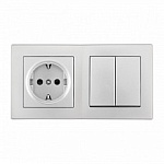 Блок с розеткой и выключателем Arte Milano SET06-2 SET06-2-30-2-40-1 silver
