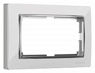 Рамка для двойной розетки Werkel Snabb (белый/хром) W0081901