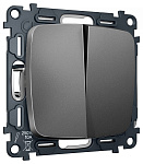 Выключатель самовозвратный двухклавишный без рамки Ambrella Volt MO MO653050