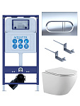 SET AQUATEK ЕВРОПА-043 4в1 (рама AQUATEK INS-0000025 +крепление KKI-0000002 +кнопка KDI-0000043 +унитаз AQ1901-00 +тонкое сиденье sc), фото 1