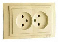 Розетка двойная Mono Electric Larissa 103-171705-121