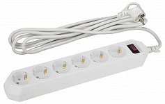 Удлинитель с выключателем Эра USF-6es-1,5m-W-BOX