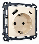 Розетка с заземлением и 2хUSB type A и C, без рамки Ambrella Volt ALFA MA310010
