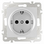 Розетка с заземлением и со шторкой, без рамки Arte Milano am-206 206.40-1.silver, фото 1