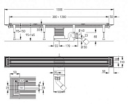 686277 Advantix Vario душевой лоток (пластик), универсальные габариты 300-1200мм, с заглушками, опорами, сифоном, модель 4965.10, фото 3