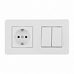 Блок с выключателями двухклавишными Arte Milano SET16-2 SET16-2-40-1-30-2 white, фото 1