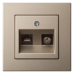 ТВ-розетка и розетка Ethernet RJ-45 без рамки LIREGUS EPSILON 28-315, фото 3