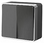 Выключатель двухклавишный Werkel Gallant (графит рифленый) W5020004