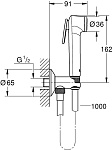 26358000 Tempesta-F Trigger Spray 30 Набор для гигиенического душа I (гигиенический душ, нажимной запорный вентиль, шланг 1000 мм), хром, фото 3