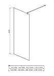 AQ WIW 08020BL Душевая перегородка Walk in с держателем 800x2000 профиль черный, стекло прозрачное, фото 4