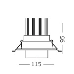 ST701.548.12 Св-к встр. Zoom Белый LED 1*12W 4000K 960Lm Ra90 15°-60° IP20 D115xH95 170-240V Встраиваемые светильники, фото 4