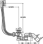 285357 Simplex слив-перелив полуавтомат для стандартных ванн, с сифоном, 40/50 x 540, пластик/хром, фото 3