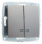 Выключатель двухклавишный с подсветкой без рамки Mono Electric Despina / Larissa 500-002425-103, фото 1
