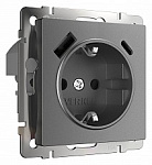Розетка с заземлением и со шторками и USB Werkel графит матовый W1171764, фото 1