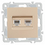 Розетка двойная RJ-11 и Ethernet RJ-45, без рамки Arte Milano am-206 206.44-1.shampan