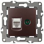 ТВ-розетка и розетка Ethernet RJ-45 без рамки Эра Эра 12 12-3110-13, фото 1