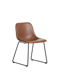 Стул Zahara из коричневой экокожи с черными стальными ножками, фото 1