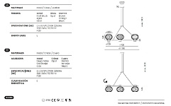 Люстра Irzo 6 матовый черный / коричневая кожа, фото 2