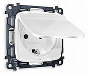 Розетка с заземлением и со шторкой, без рамки с крышкой Ambrella Volt OMEGA MO108010, фото 1