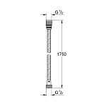 28025001 Rotaflex Metal Long-life TwistStop Душ шланг металлический 1750 мм, макс. давление 16 бар, хром (замена арт. 28025000), фото 3