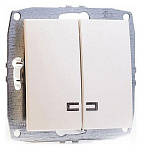 Выключатель двухклавишный с подсветкой без рамки Mono Electric Despina / Larissa 500-002525-103, фото 2